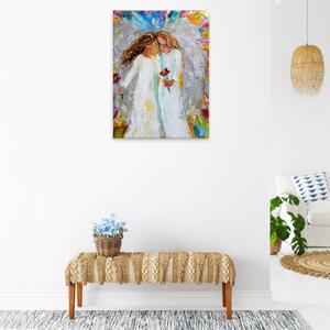 Obraz na plátne - Dvaja anjeli vo farbách 02 - 30x40 cm