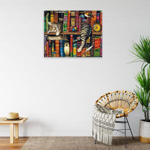 Obraz na plátne - Relax v knižnici - 50x40 cm