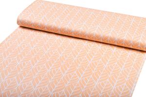 Biante Detské bavlnené posteľné obliečky do postieľky Sandra SA-213 Listy na marhuľovo oranžovom Do postieľky 90x140 a 40x60 cm