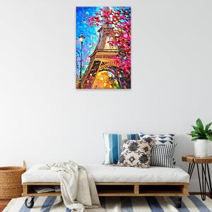 Obraz na plátne - Farebná Eiffelova veža - 40x60 cm