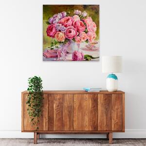 Obraz na plátne - Záplava kvetov - 40x40 cm