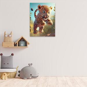 Obraz na plátne - Tigrík v skoku - 30x40 cm