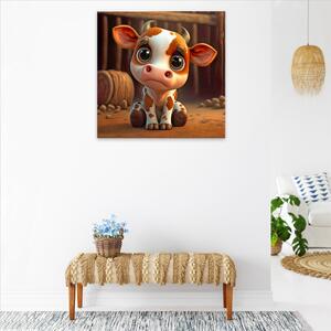 Obraz na plátne - Strakatá kravička - 40x40 cm