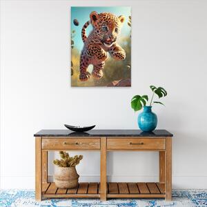 Obraz na plátne - Tigrík v skoku - 30x40 cm