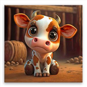 Obraz na plátne - Strakatá kravička - 40x40 cm