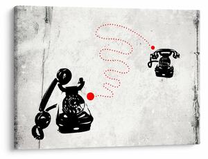 Obraz - Kresba telefónu na štýl Banksyho (70x50 cm)