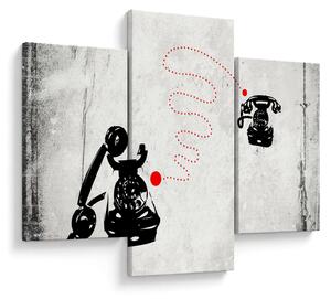 Obraz - Kresba telefónu na štýl Banksyho (90x60 cm)