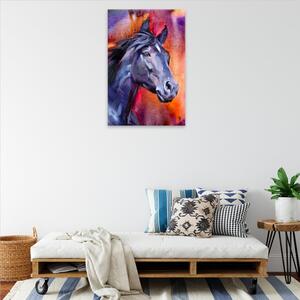Obraz na plátne - Čierny žrebec - 40x60 cm