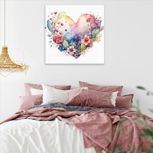 Obraz na plátne - Kvitnúce srdce - 40x40 cm