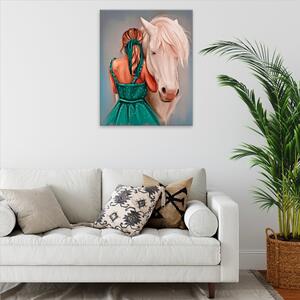 Obraz na plátne - Zelená mašľa vo vlasoch - 40x50 cm
