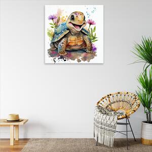 Obraz na plátne - Veselá korytnačka - 40x40 cm