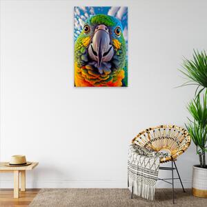 Obraz na plátne - Zvedavý papagáj - 40x60 cm