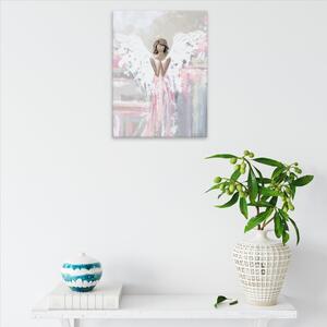 Obraz na plátne - Anjel s ružovým nádychom - 30x40 cm