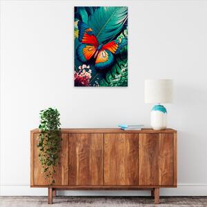 Obraz na plátne - Motýľ v džungli - 40x60 cm