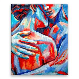 Obraz na plátne - Červenomodré objatie - 40x50 cm