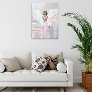 Obraz na plátne - Anjel s ružovým nádychom - 30x40 cm