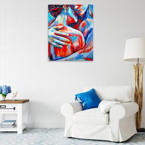 Obraz na plátne - Červenomodré objatie - 40x50 cm