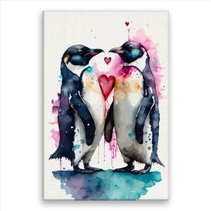 Obraz na plátne - Zamilovaní tučniaci - 40x60 cm