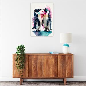 Obraz na plátne - Zamilovaní tučniaci - 40x60 cm