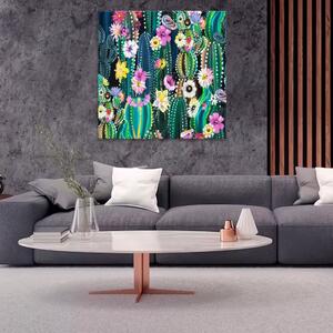 Obraz na plátne - Kaktusové pole - 40x40 cm