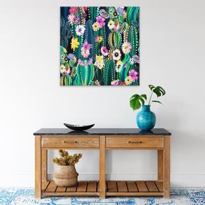 Obraz na plátne - Kaktusové pole - 40x40 cm