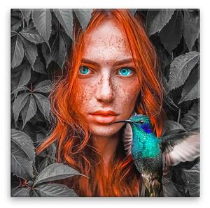 Obraz na plátne - S kolibríkom - 40x40 cm