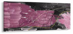 Obraz - Ružovo-čierna abstrakcia (120x50 cm)