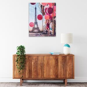 Obraz na plátne - Červené balóniky v Paríži - 40x50 cm