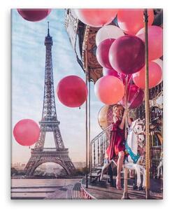 Obraz na plátne - Červené balóniky v Paríži - 40x50 cm