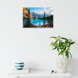 Obraz na plátne - Modré jazero v horách - 60x40 cm