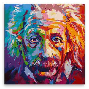 Obraz na plátne - Albert Einstein vo farbách - 40x40 cm