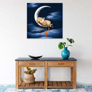Obraz na plátne - Spanie na mesiaci - 40x40 cm