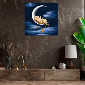 Obraz na plátne - Spanie na mesiaci - 40x40 cm