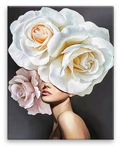 Obraz na plátne - Kvetinová žena - 40x50 cm