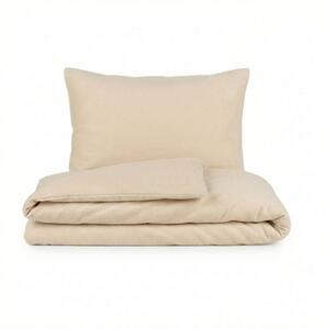Kvalitex Klasické posteľné flanelové obliečky béžové 1x 140/220, 1x 70/90cm