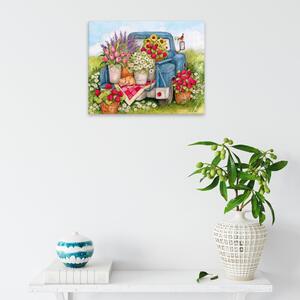 Obraz na plátne - Auto plné kvetov - 50x40 cm