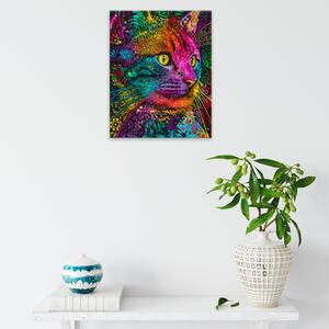 Obraz na plátne - Kvetinová mačička - 40x50 cm