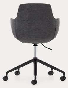 MUZZA Otočná stolička tassina na kolieskach tmavo sivá
