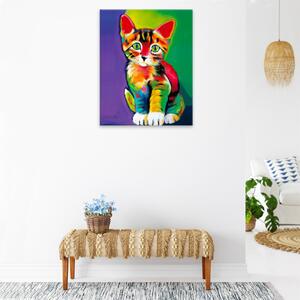 Obraz na plátne - Farebné mačiatko - 40x50 cm