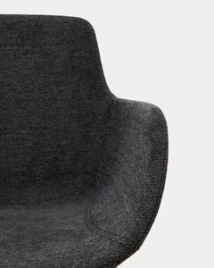 MUZZA Otočná stolička tassina tmavo sivá