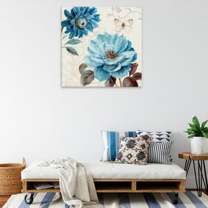Obraz na plátne - Modré kvety - 40x40 cm