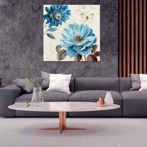 Obraz na plátne - Modré kvety - 40x40 cm