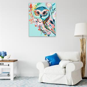 Obraz na plátne - Farebná sova - 40x50 cm