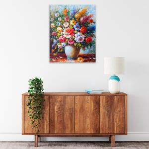 Obraz na plátne - Divoké kvety vo váze - 40x50 cm