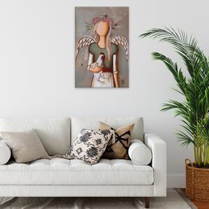 Obraz na plátne - Anjel so sliepkou - 40x60 cm