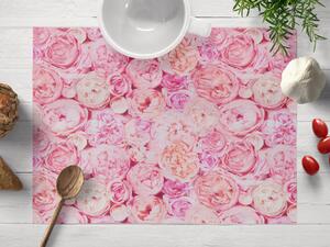 Biante Dekoračné prestieranie na stôl Leona LN-086 Ružové a krémové pivonky 30x40 cm