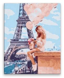 Obraz na plátne - Dievča s balónmi - 40x50 cm