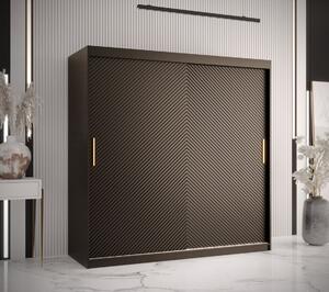 Skriňa s posuvnými dverami PAOLA - šírka 180 cm, čierna