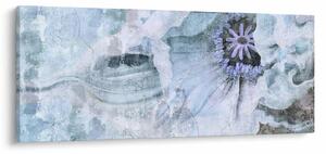 Obraz - Kvetinová freska na tehlovej stene (120x50 cm)