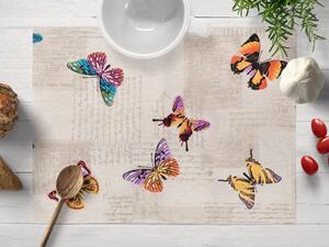 Biante Dekoračné prestieranie na stôl Leona LN-006 Motýle na béžovom 30x40 cm
